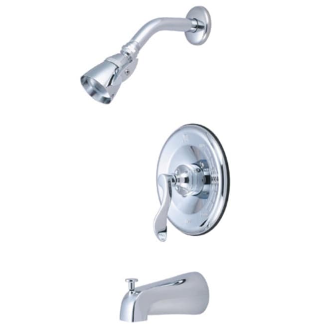 Kingston Brass NuFrench Tub and Shower Trim Package with Brass Shower