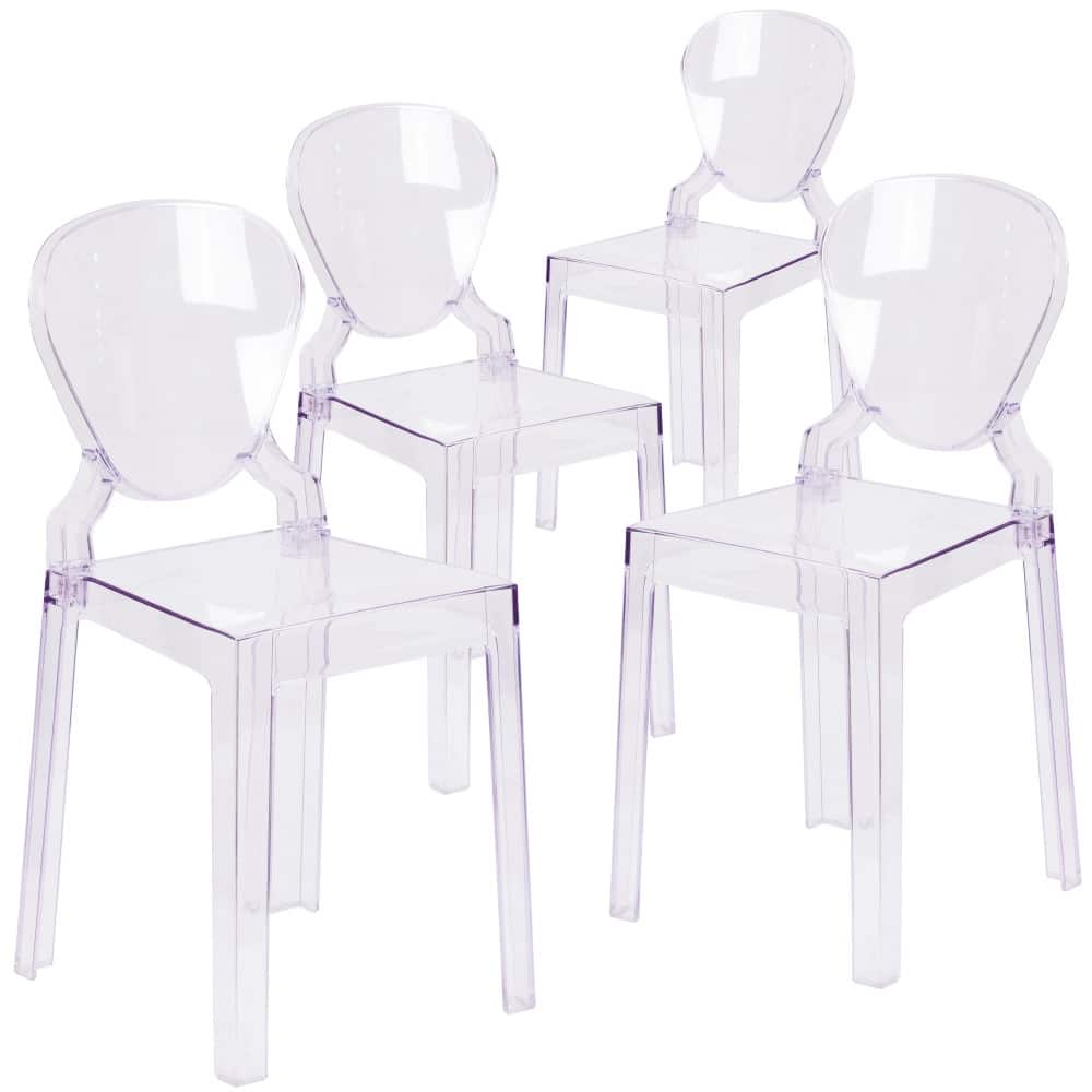 4PK Chair with Tear Back in Transparent Crystal - Wedding Chairs