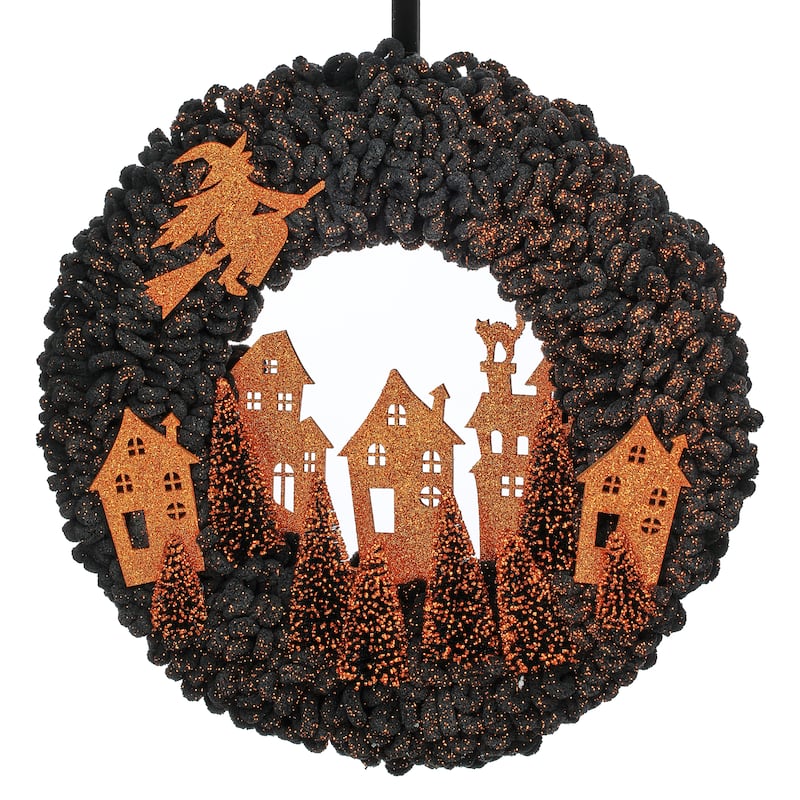18' Halloween Spooky Town Wreath