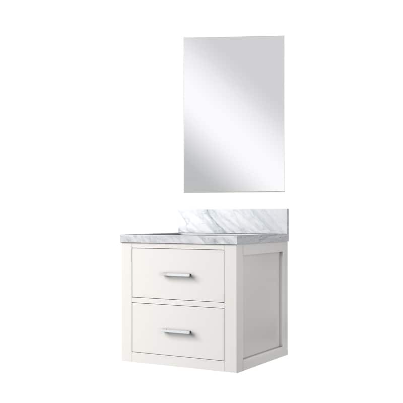 Black Single Bathroom Vanity 20" W x 18" D with Acrylic Top, Soft Close Storage Cabinet, and 18" Mirror Included