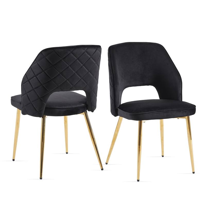 Velvet Dining Chairs with Metal Legs