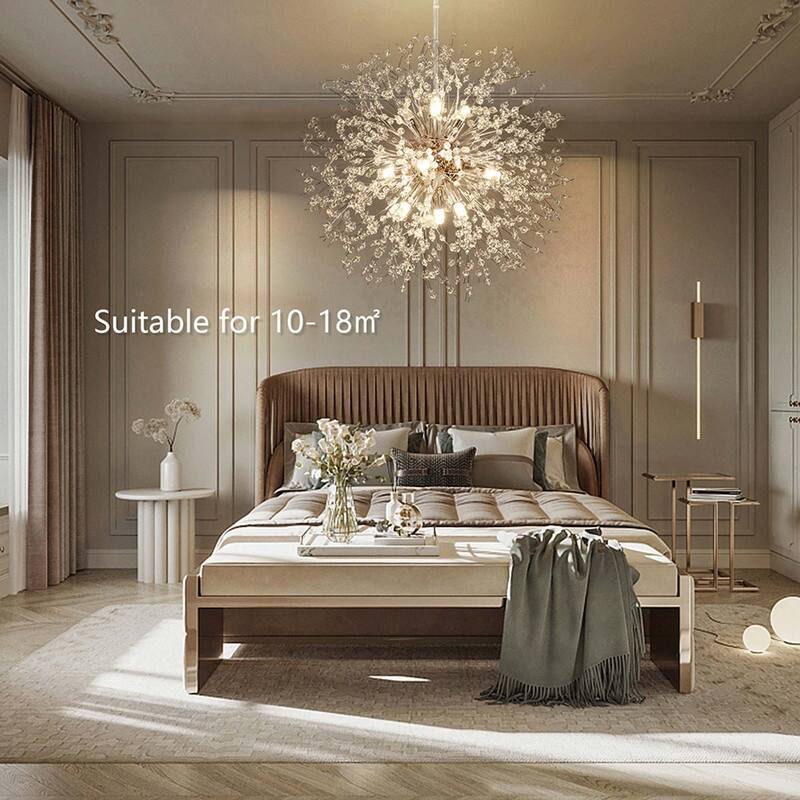 8/9/12/16-Light Modern Linear Sputnik Globe Pendant Starburst Firework Crystal Chandelier