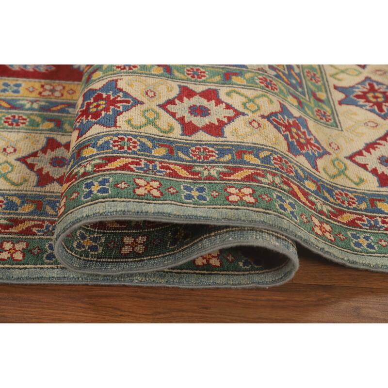 Light Blue Kazak Oriental Rug Hand-Knotted Living Room Wool Carpet - 9'9"x 12'8"