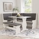 preview thumbnail 32 of 53, Hannah Breakfast Nook 3-piece Dining Set White/Charcoal