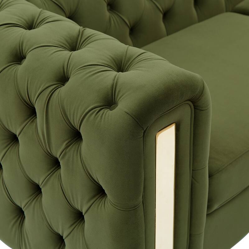 Velvet Loveseat Sofa for Small Spaces, Modern Love Seats w/ Golden Legs 83.7 Inches Upholstered Sofa Couch for Living Room