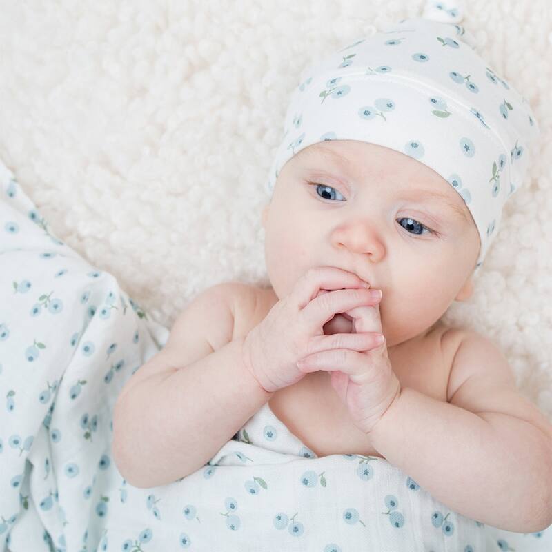 lulujo Hello World Hat & Swaddle Set