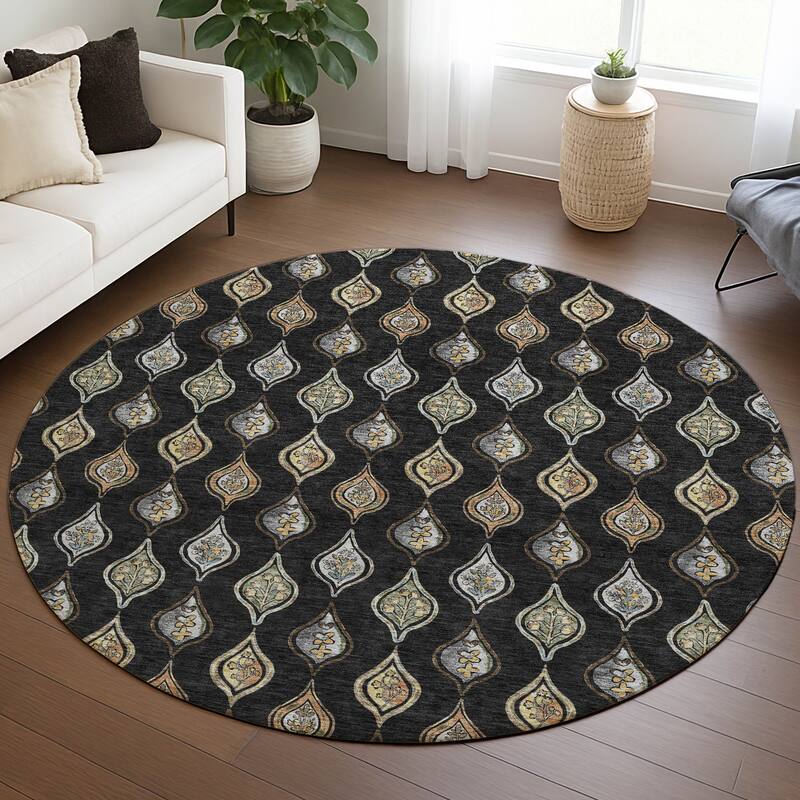 Machine Washable Indoor/ Outdoor Casual Greenwood Chantille Rug