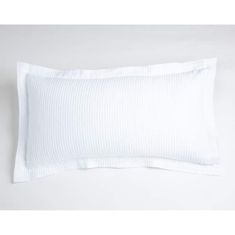 Tedan White Cotton Matelasse Coverlet or Pillow Sham