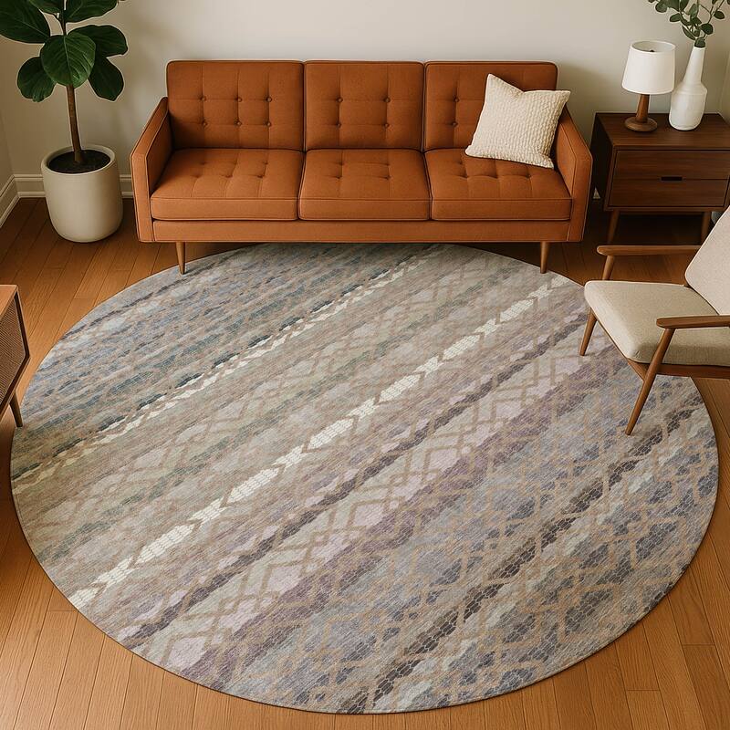 Machine Washable Indoor/ Outdoor Cabo Stripe Chantille Rug