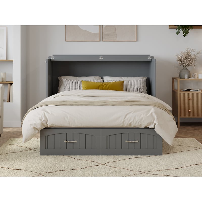 Sydney Queen Solid Wood Murphy Bed Chest with Mattress
