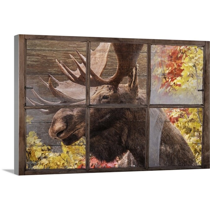 Shop There S A Moose At The Window Canvas Wall Art Free