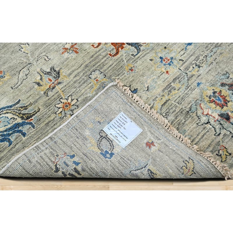 Transitional Turkish Oushak Gray Wool Oriental Area Rug Hand Knotted - 5' 6'' x 8' 4''