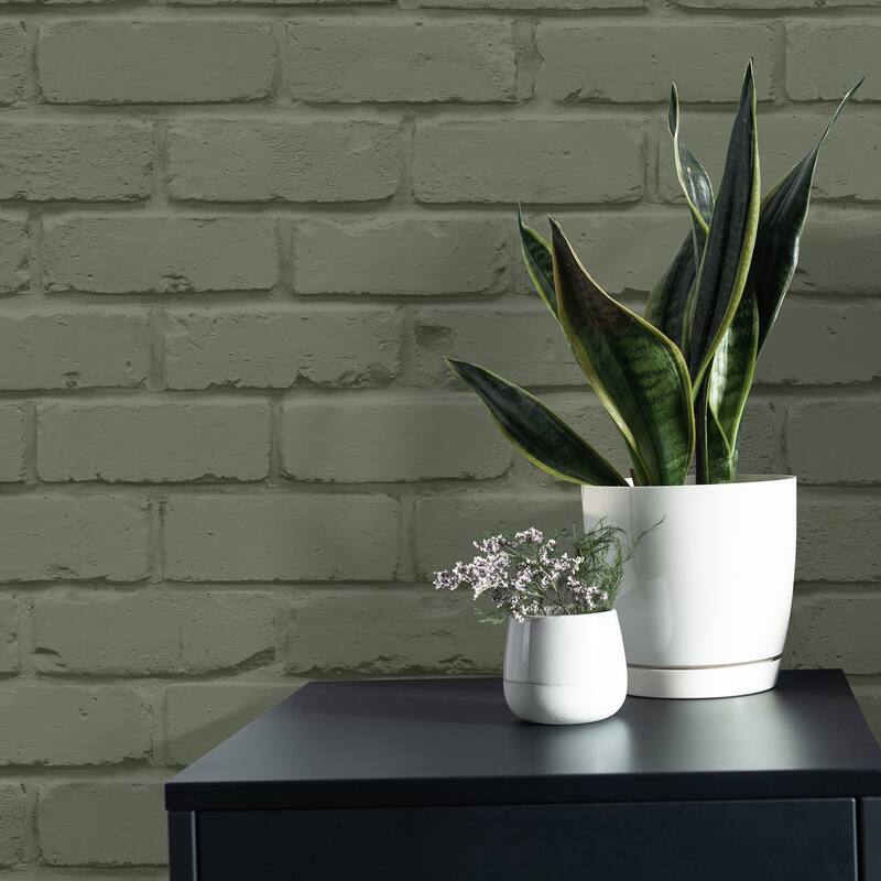 Fine Decor Alpin Sage Painted Brick Wallpaper