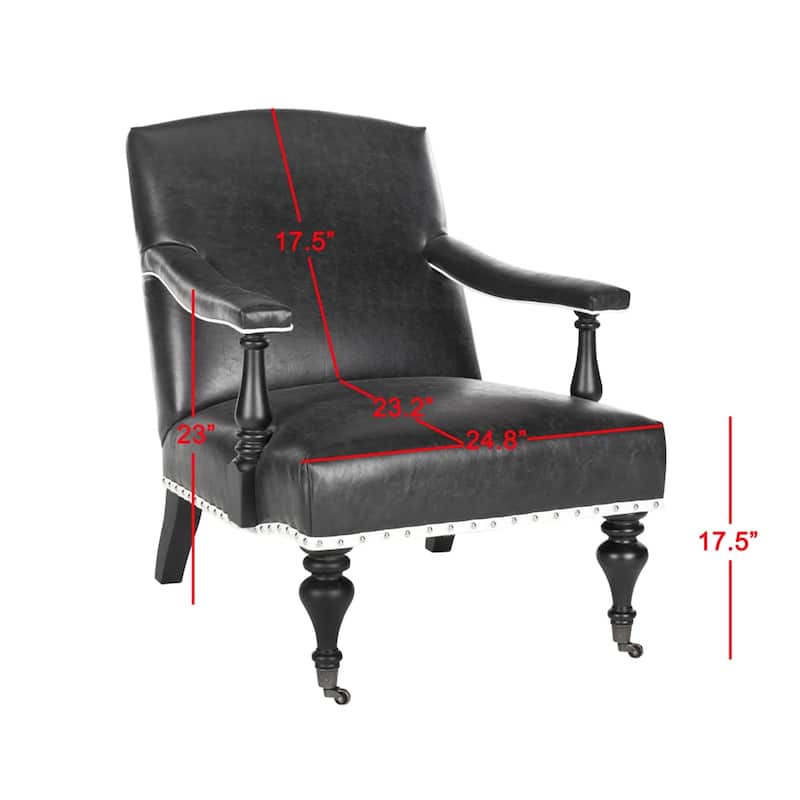 SAFAVIEH Kassie Steel Blue Arm Chair - 27.6" x 36.8" x 35" - 28"W x 37"D x 35"H