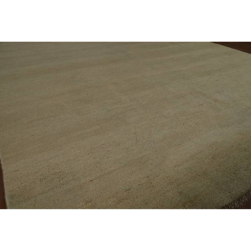 Sage Green Gabbeh Modern Area Rug Handmade Wool Carpet - 6'3" x 9'9"