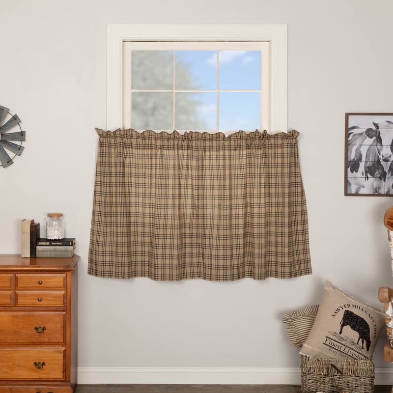Sawyer Mill Plaid Tier Set - 36x36 - Dark Tan/Coal Black