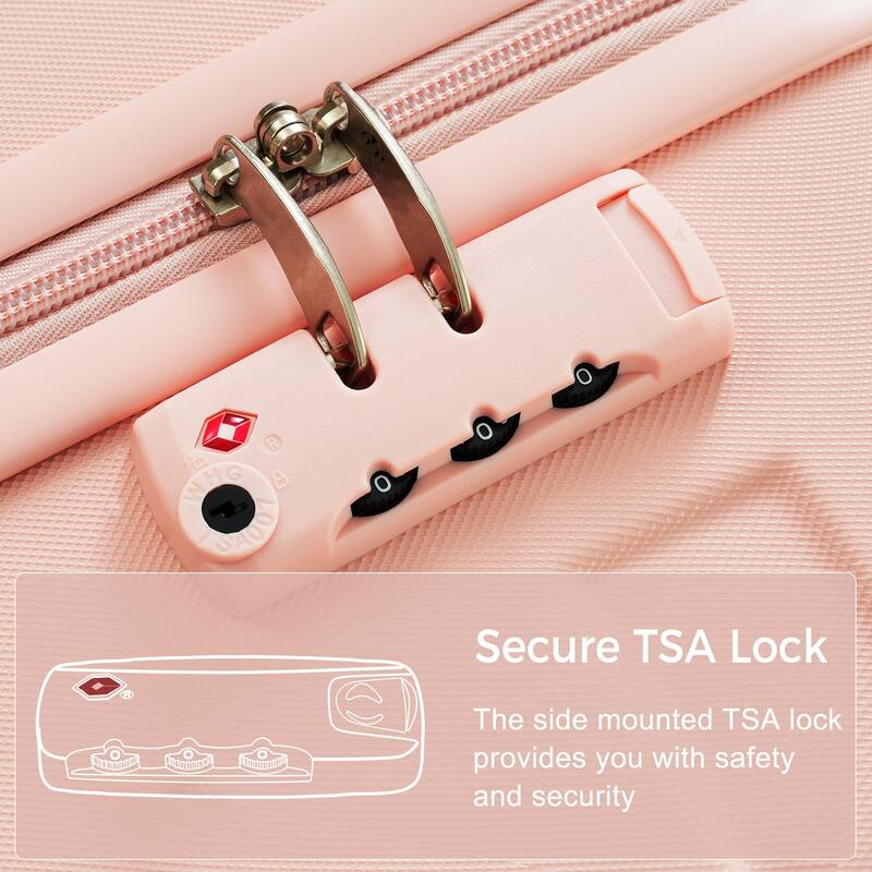 4 Piece High Quality ABS Expandable Hard Case Luggage Sets with TSA Lock and 360掳 Spinner Wheels, for Men Women Travel