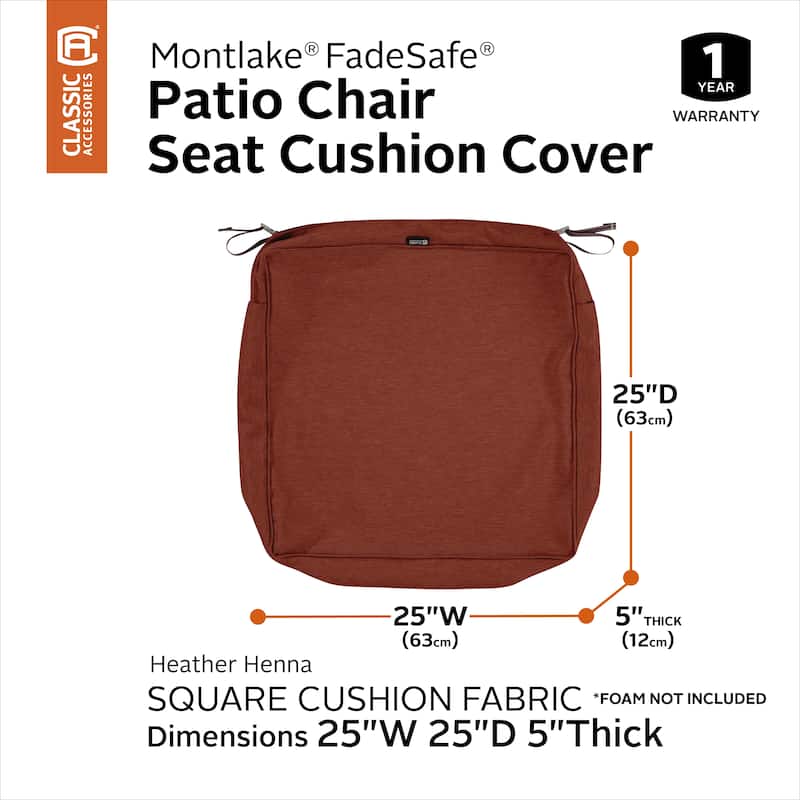 Montlake FadeSafe Square Patio Lounge Seat Cushion Slip Cover