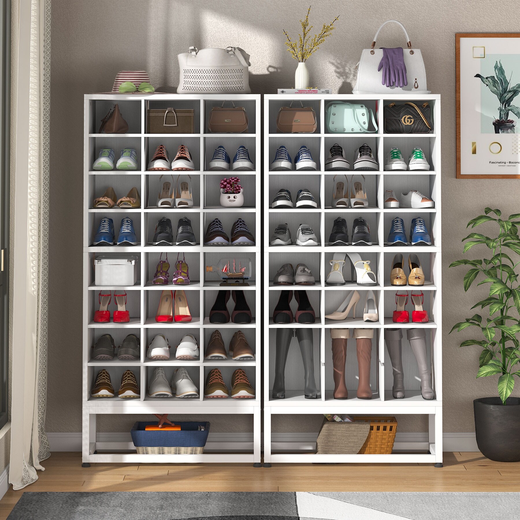https://ak1.ostkcdn.com/images/products/is/images/direct/9ac27c890fc1c89c941f41d1f8d628b37de5e29a/24-Pair-Shoe-Storage-Cabinet-Adjustable-Shoe-Rack-Organizers%2C-8-Tier-White-Cube-Storage-Bookcase.jpg