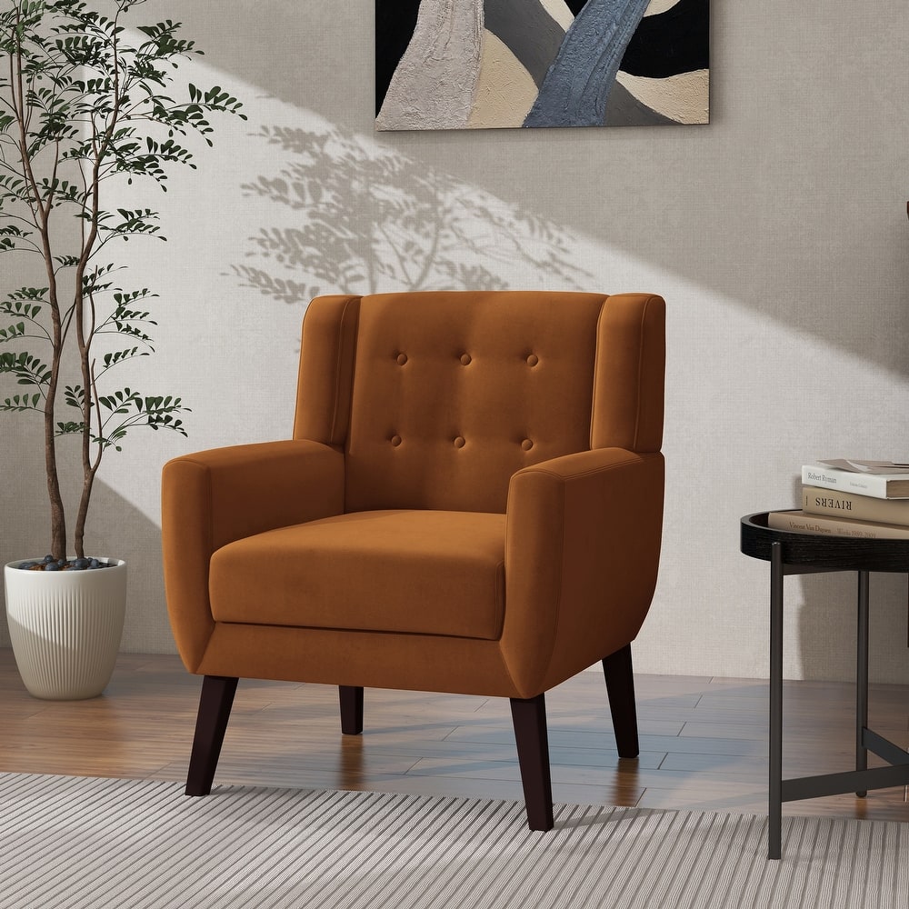 Modern Accent Chair Velvet Armchair - 28.9"W x 35.1"H x 29.5"D