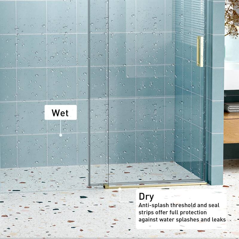 Frameless Shower Door Soft-closing Single Sliding