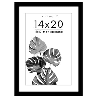 Americanflat Poster Frame with Mat - Wooden Picture Frame with Plexiglass Cover