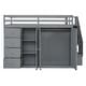 preview thumbnail 26 of 38, Full Size Wood Loft Bed with Built-in Wardrobes and Drawers