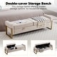 preview thumbnail 34 of 79, 66" Storage Bench King Size End of Bed with Double Lids and Gold Legs