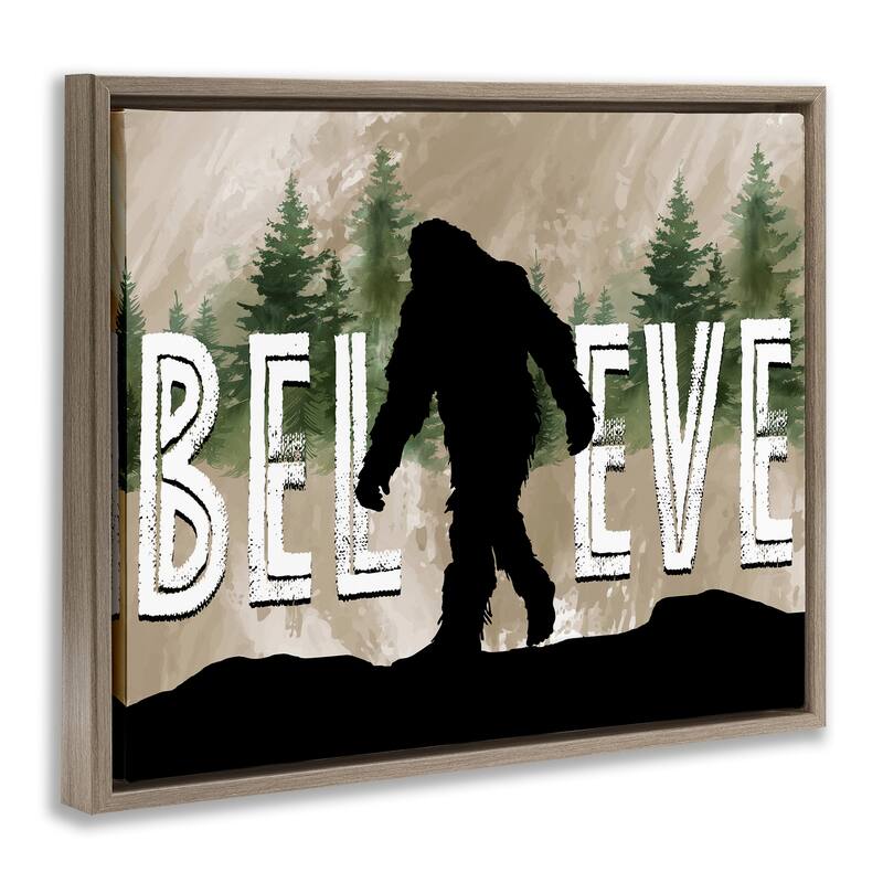 Stupell Believe Rustic Mythical Creature Framed Floater Canvas Wall Art Design By Nicole DeCamp