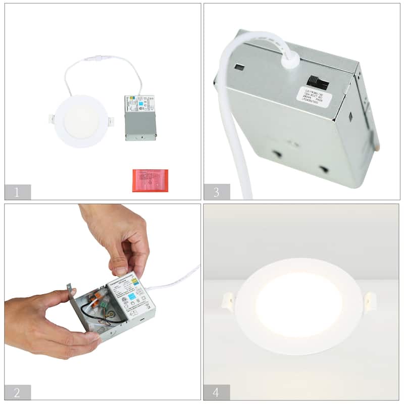 Flush Mount Ceiling Light 6" Wide 3CCT Dimmable Recessed Lighting