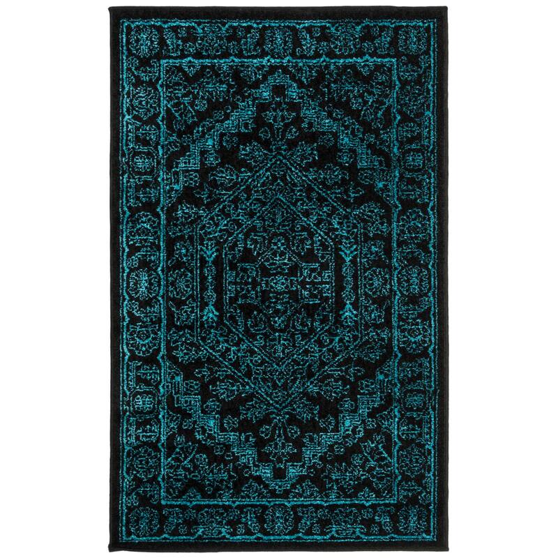SAFAVIEH Adirondack Cheyenne Rustic Oriental Medallion Rug - 2'6" x 4' - Black/Teal