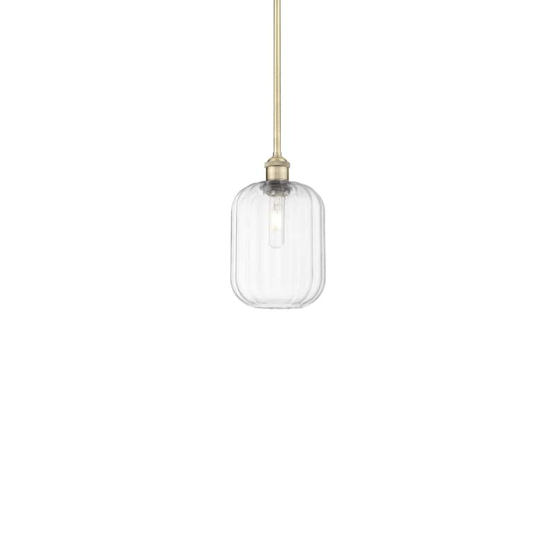 Innovations Lighting 616-1S-12-7 Preston Pendant Preston 7" Wide Mini - Antique Brass / Clear