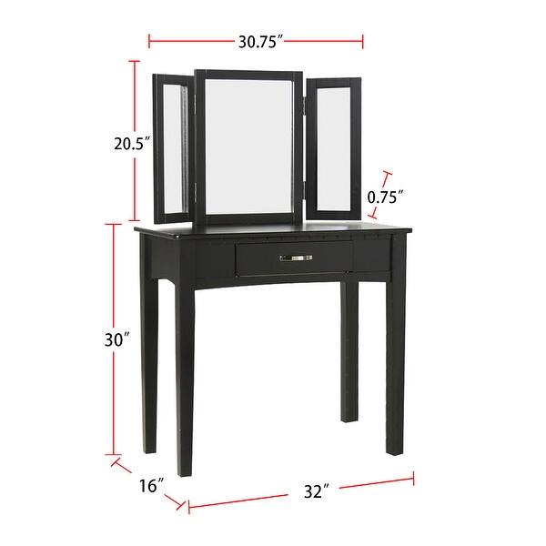 Wood and Mirror Vanity Set With Stool Bed Bath & Beyond 34619282