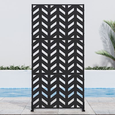 Outdoor Privacy Screen Metal Privacy Screen Panel Free Standing - 72*35