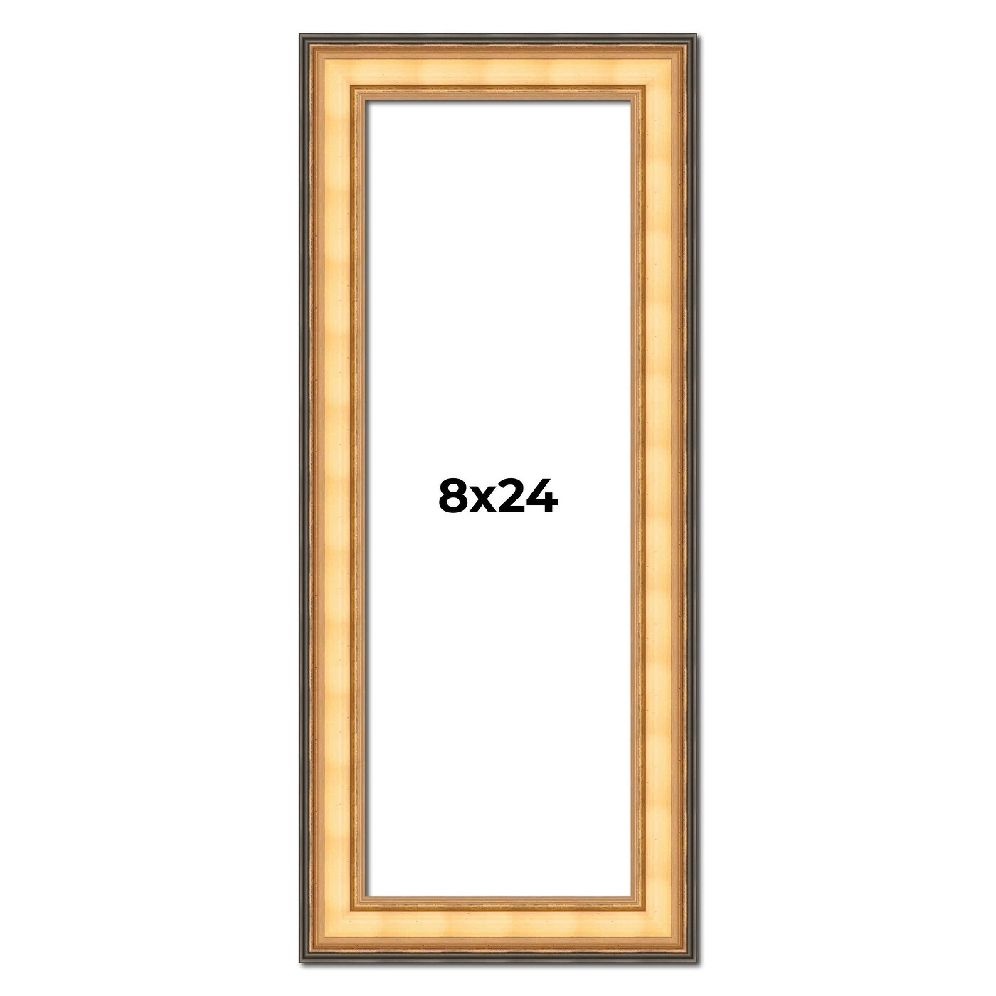 8x24 Frame Gold Plein Aire Solid Wood Picture Frame Width 2 Inches |
