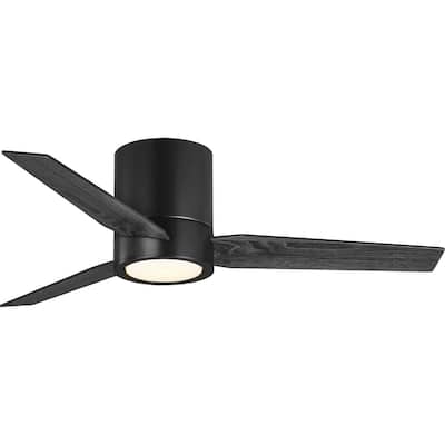 Braden 44-Inch 3-Blade Distressed Black LED Indoor Hugger Ceiling Fan - 44 in x 44 in x 9.8125 in