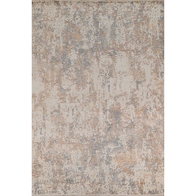 Modern Area Rug Hand-Knotted Abstract Wool Carpet - 6'7"x 9'8"