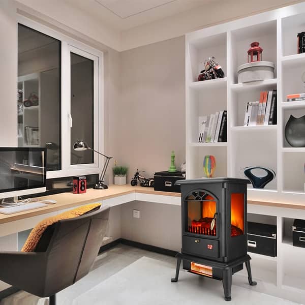 Electric Fireplace Infrared Heater, Freestanding Fireplace Stove with  Realistic Dancing Flame Effect - Bed Bath u0026 Beyond - 32580378