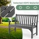 preview thumbnail 6 of 7, All-Weather HDPE 2-Person Garden Bench with Backrest and Armrests-Gray - 50" x 24" x 35"