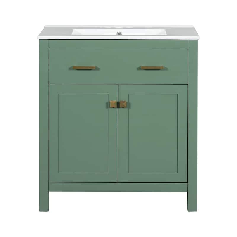 2-Piece Bathroom Vanity Set, 60" Double Ceramic Sinks Bathroom Vanity Cabinets