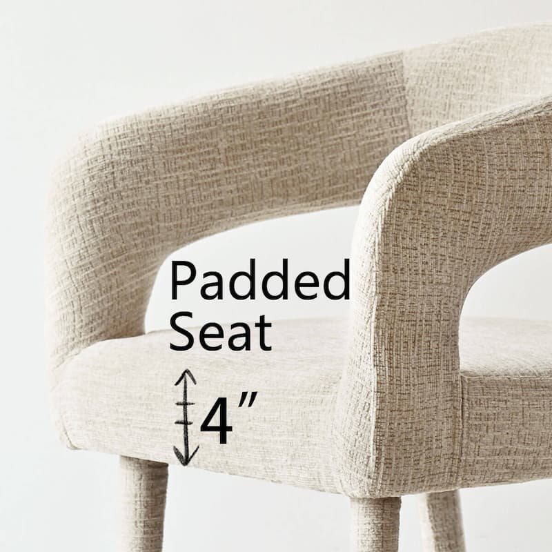 Modern Upholstered Dining Chairs with Arm (Set of 2)