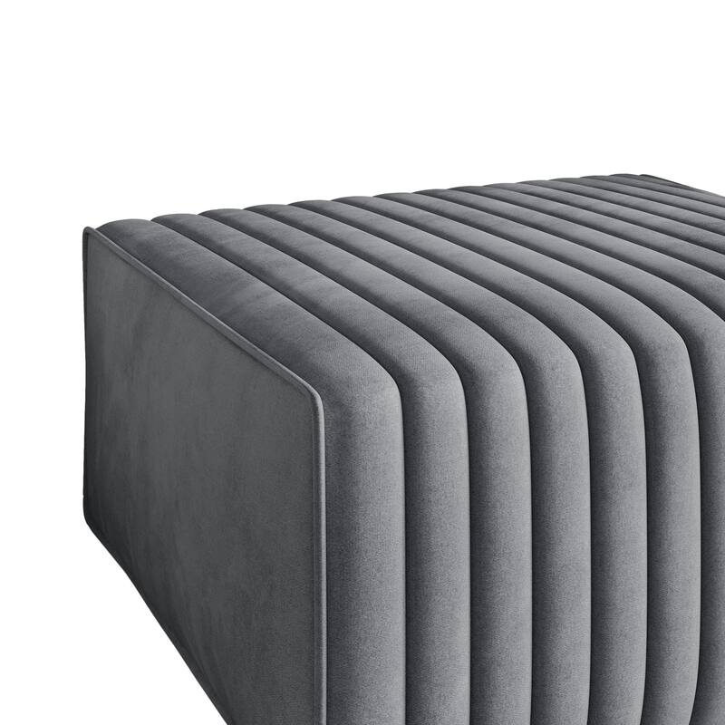 CraftPorch Contemporary Clean-Line Linen Upholstered Ottoman