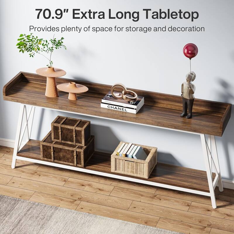 70.9 inch Extra Long Console Table Behind Sofa Couch, Narrow Entryway Table