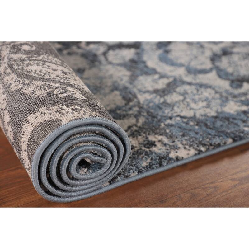 Blue Art & Craft Turkish Area Rug Machine Made Carpet - 5'0" x 8'0"