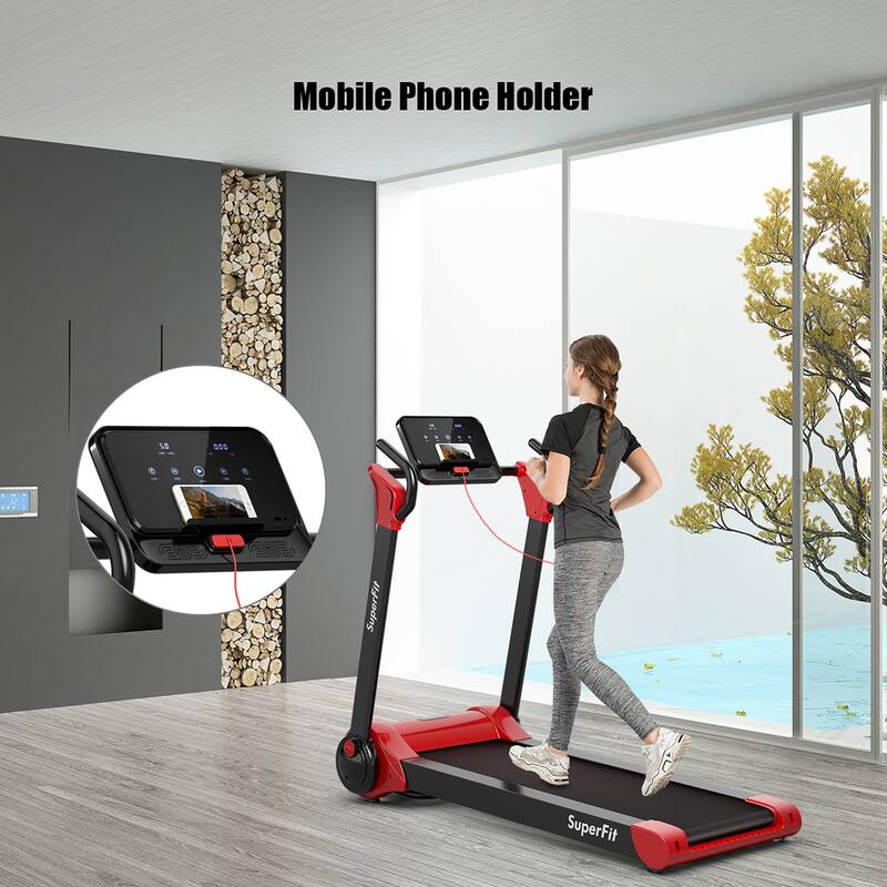 SuperFit 2.25HP Folding Electric Motorized Treadmill w/ Speaker - 55.9" x 30.5" x 49.5"