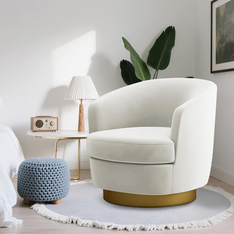 360 Degree Velvet Swivel Club Chair, Soft & Comfotable