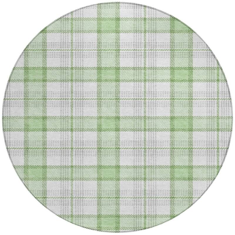 HomeRoots Plaid Transitional Rectangle Outdoor Rug