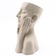 preview thumbnail 11 of 13, Speckled Beige Thoughtful Bust Head MgO Indoor/ Outdoor Statue Planter