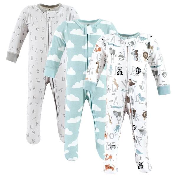 slide 1 of 1, Hudson Baby Cotton Sleep and Play, Alphabet Animals 0-3 Months - Alphabet Animals