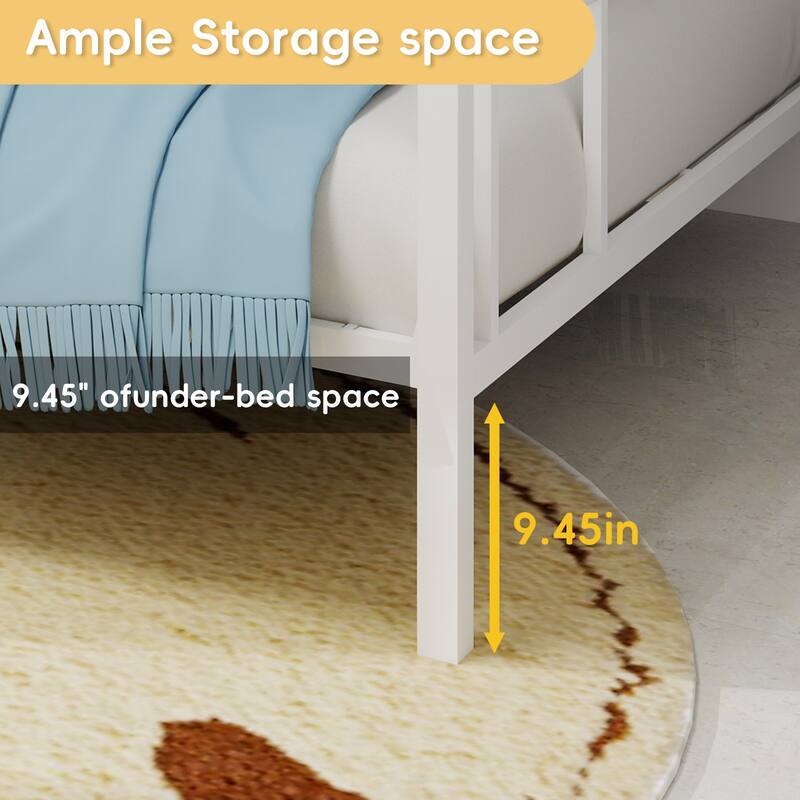 Space-Saving Twin & Full Metal Bunk Bed with Sturdy Frame for Compact Rooms